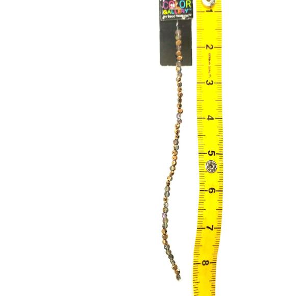 BEAD TREASURE 5 Strand Loose Copper Purple AB Semi Flat Rondelle Bead - Picture 4 of 5